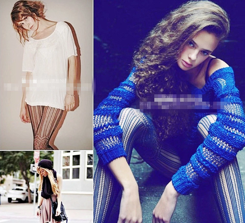 Dama Mujeres Negro Jacquard Medias Patrón Rodillas Red Red Medias Pantimedias  Foto 1 de 1