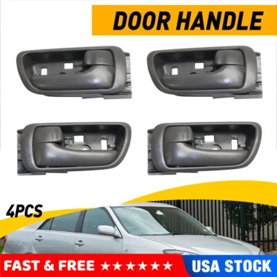 Door Handle Set For 2002-2006 Toyota Camry Front & Rear Inner Gray Plastic 4Pcs - Image 1 of 4