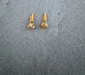 Vintage Manschettenknöpfe Knoten goldfarben Metall gebraucht - Bild 1 von 3