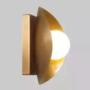 Handmade Single Globe Brass Sconce Mid Century Style Brass Wall Lamp - Picture 1 of 5