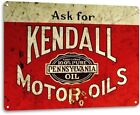 Kendall Motor Oil Logo Gas Garage Retro Vintage Rustic Wall Decor Metal Tin Sign