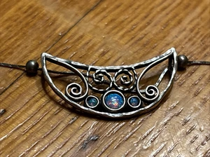 Collana Vintage Delicato Opale Sterling "TL" Israele - Foto 1 di 6