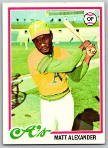 1978 Topps Matt Alexander Oakland Athletics #102