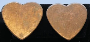 VINTAGE LG HERZ KUPFER OHRRINGE CLIPBACKS VALENTINSTAG - Bild 1 von 3