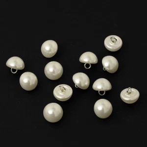 10Mm Bridal Pearl Plastic Button with Shank Back by 12-Pcs, TR-12201 (Ivory) - Picture 1 of 3
