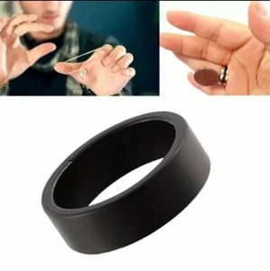 Magic Trick Ring Strong Magnetic Black Prop Learn Beginner Illusions T5 - Picture 1 of 6