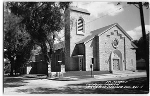 RPPC Iglesia Católica de Santa María, Richland Center, WI Foto Postal De Colección - Imagen 1 de 2