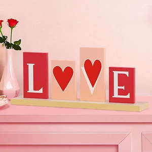 Valentines Day Decorations, Wooden LOVE Valentines Day Table Decor Sign, Valenti - Picture 1 of 12