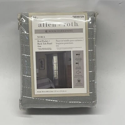 Allen + Roth 84 pulgadas Gris Oscurecimiento Habitación Térmico Forrado Pestaña Trasera Cortina Individual Nuevo Foto 1 de 4