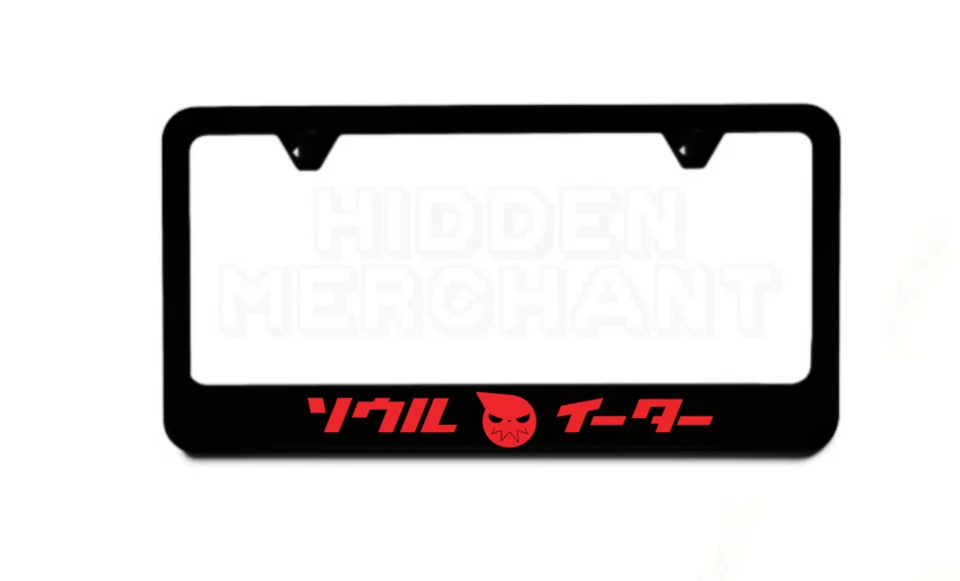 РАМКА НОМЕРНОГО ЗНАКА SOUL EATER | ЧЕРНЫЙ МЕТАЛЛ | АНИМЕ | ЯПОНСКАЯ МАГА | JDM | США - Изображение 1 из 1