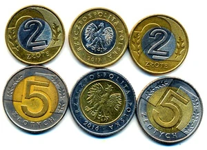 POLNISCHE BI-METALL 2er & 5er ZLOTY - Konvolut aus familiärem Nachlass - Bild 1 von 1