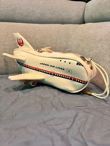 VINTAGE Japan Air Lines Airplane purse with wheels and functional zipper - Picture 1 of 11