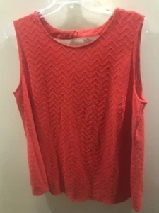 Jules & Leopold Damen ärmelloses Chevron Schlüsselloch Rücken Swing Top Gr. 3X Mandarine - Bild 1 von 9