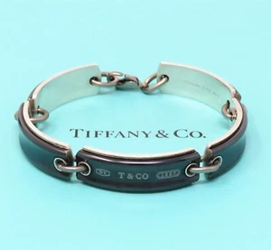 NYJEWEL Tiffany & Co. 925 Silver 1837 Midnight Titanium Bracelet 8.5" - Picture 1 of 5