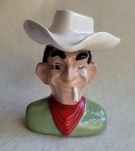 Vintage Keramik Smoking Cowboy Büste mit Hut Salz & Pfefferstreuer - Bild 1 von 8