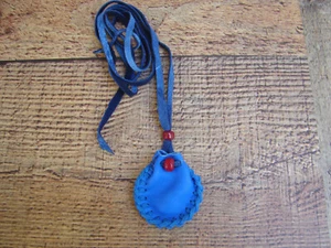 Deerskin Leather Medicine Bag, Drawstring Pouch, Shaman Medicne Bag, Tribal, 2" - Picture 1 of 8