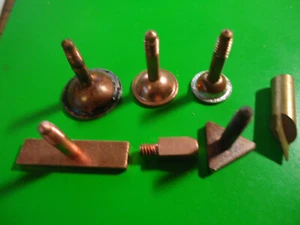SOLDER IRON TIPS 6 Copper Shapes 1 Brass Knife Tip (7 Pieces) 11/64 - 10/24 Thre - Imagen 1 de 3