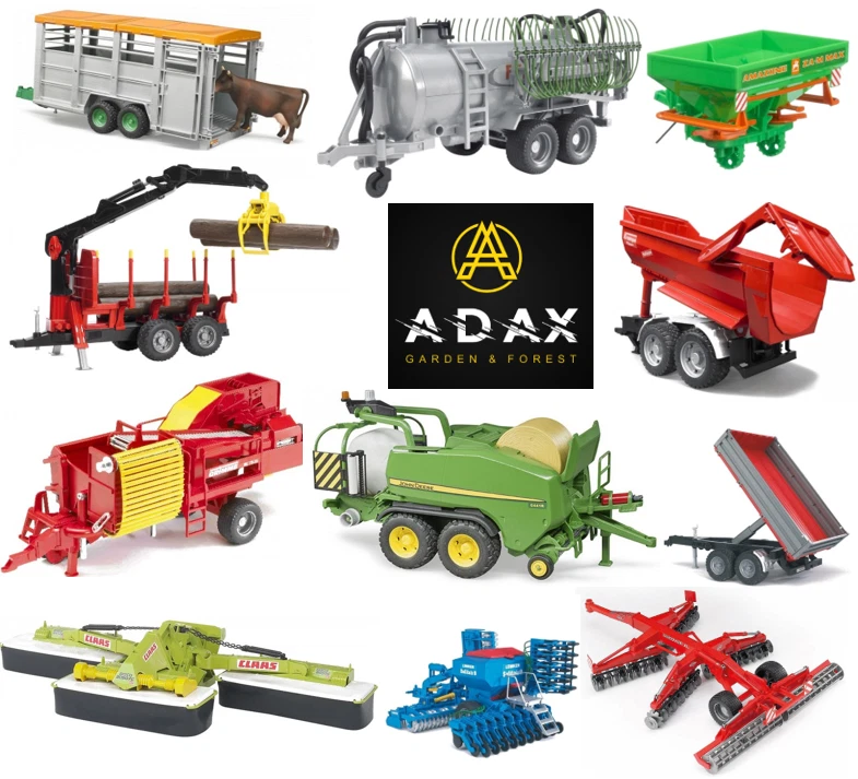 Bruder spielzeug Anhänger Erntemaschinen Transport ballenpressen zubehör 1/16