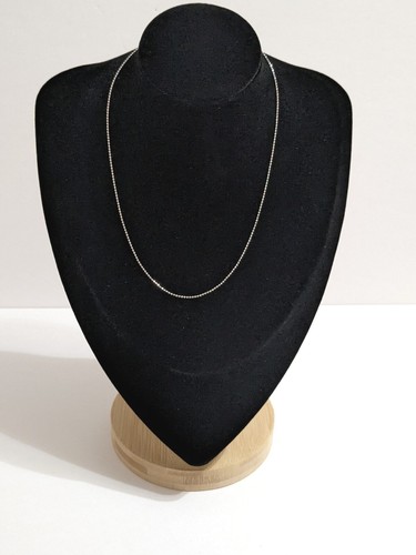 VETEMENTS Collana catena sfere perline tono argento. Minimalista. Impilabile. 16".