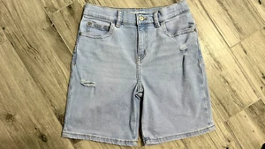 Thereabouts Girls Bermuda Shorts Denim Adjustable Distressed Light Blue Size 14 - Picture 1 of 18