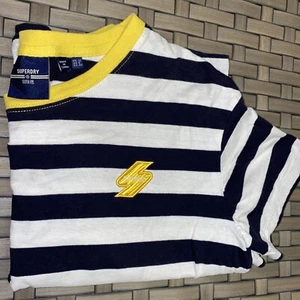 Superdry Shirt Boxy Crop Sportstyle Classic Women Med 8 US Nautical Street Japan - Picture 1 of 12
