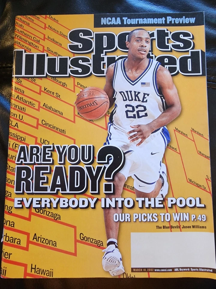 Sports Illustrated 18 марта 2002 - Джейсон Уильямс Duke Blue Devils - пустая этикетка - Изображение 1 из 1