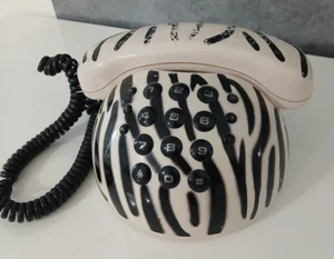 Telefono Fisso Vintage a Tastiera Bot Eros Pop Design Zebra - Zdjęcie 1 z 3