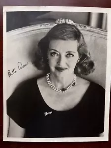 Strikingly Impressive Vintage 1960's 8x10 Cardstock Signed Photo by Bette Davis - Picture 1 of 4