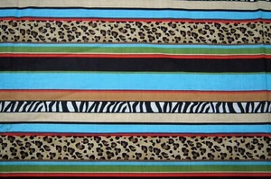 1 Yard Animal Print Striped Cotton Quilting Fabric 37" X 44" - Picture 1 of 2
