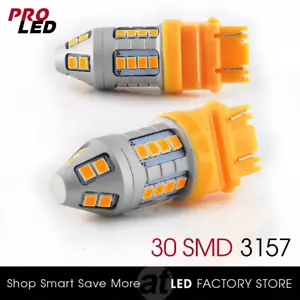 Nuevo 3156 3157 Amarillo Ámbar LED intermitente intermitente luces de esquina bombillas - Imagen 1 de 9