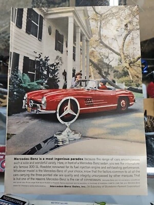 1959 MERCEDES-BENZ 300-SL ROADSTER CONVERTIBLE Vintage SI Print Ad 11.5x8.25" - Image 1 of 2