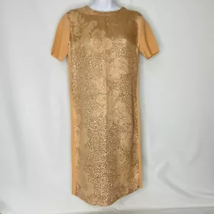 Tory Burch Floral Cloque Front Sweater Dress Size Small Alabaster/Rose Gold $498 - Picture 1 of 8