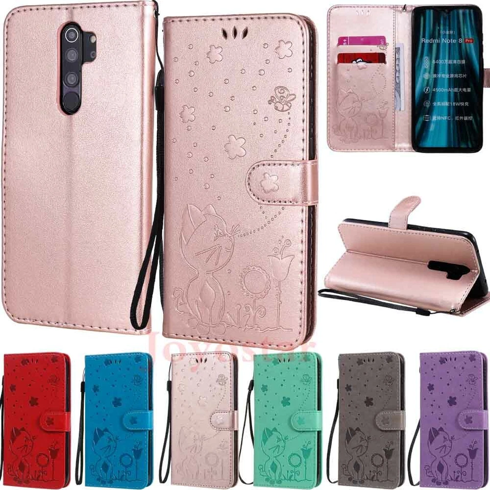 For Xiaomi Redmi 9 9A Note 9 8 Pro 9s 8T Embossed Wallet Flip Leather Case Cover - Image 1 of 4