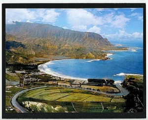 HANALEI BAY 1929 NORTH WEST KAUAI BW TO COLORED PHOTO ON 8X10" MAT - Picture 1 of 1