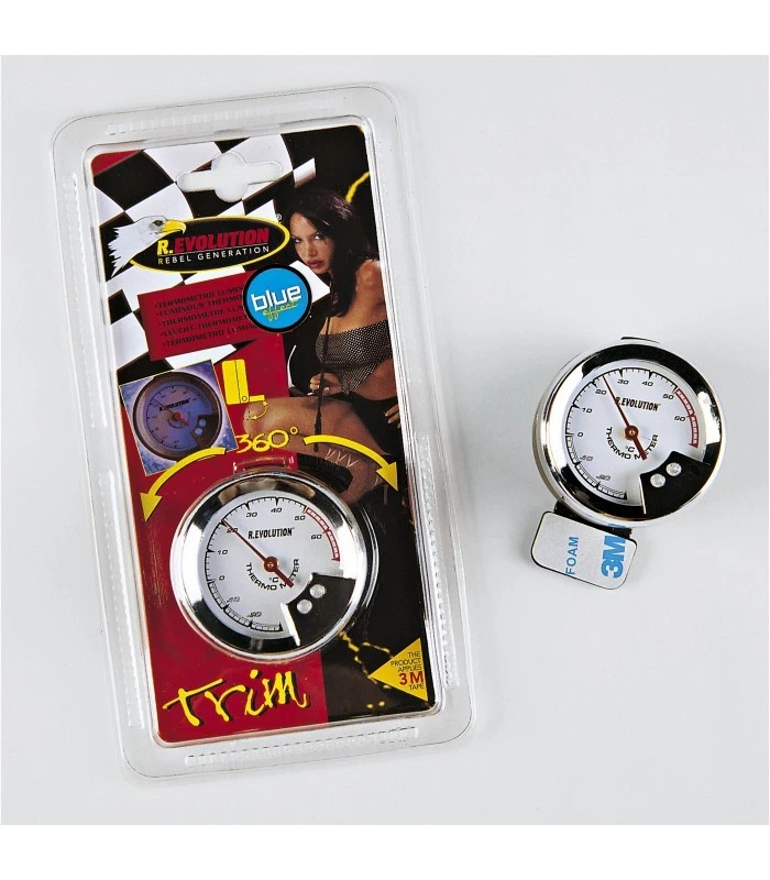 Termometro Luminoso adesivo con luce blu a led con Adesivo 3M Auto Casa Camper  - Immagine 1 di 1