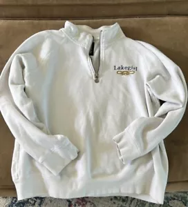 Lakegirl Youth Lakegirl 1/4 Zip White Long Sleeve Pullover Sweatshirt Size M - Picture 1 of 3