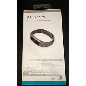 Fitbit Grande Gris Alta Correa Cuero Genuino Accesorio de Repuesto ¡Nuevo en Caja! - Imagen 1 de 5