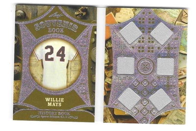 WILLIE MAYS 2025 Leaf History Book 6 parches de camiseta usada en el juego #2/3 SF Giants Foto 1 de 2