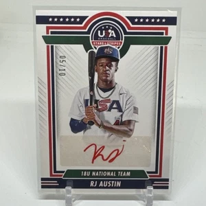 RJ Austin 2022 USA Stars & Stripes #18US-RJ Auto Red Ink #/10 Baltimore Orioles - Imagen 1 de 3