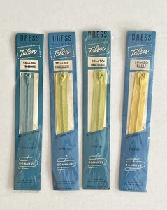 VINTAGE Lot of 4 • TALON #222 Donahue Dress Placket 10” Closed Top Zipper - Picture 1 of 2