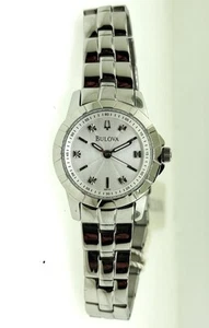 Bulova Diamonds 96P121 Round Analog Women's Round Stainless Steel Dress Watch - Picture 1 of 2