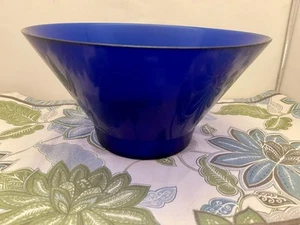 Large Heavy Cobalt Glass Decorative/ Fruit/ Punch Bowl - Picture 1 of 6