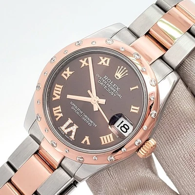 Rolex Datejust 31mm 2-tone Factory Scattered Diamond Bezel Chocolate VI 178341 - Image 1 of 4