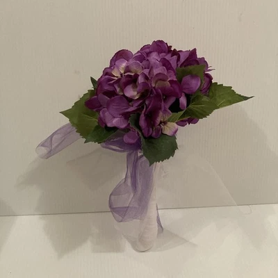 Artificial Hydrangea Flower Bouquet Purple  - Image 1 of 4