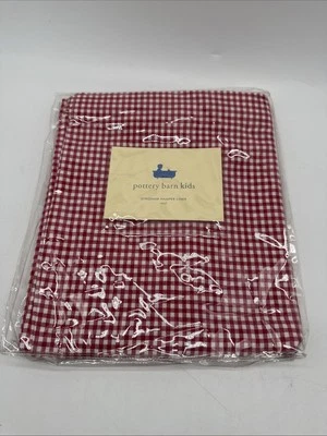 POTTERY BARN KIDS Rojo Blanco Guinga Pequeño Forro 100% Algodón Foto 1 de 4