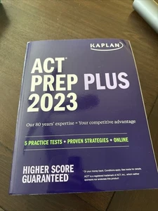Kaplan ACT Prep Plus 2023 Study Guide 5 Practice Tests Proven Strategies - Picture 1 of 3