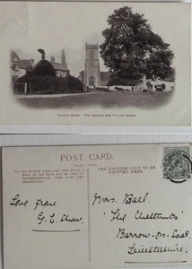 Postal - Church & Village Green, Cleeve Prior, Worcs 1904 - Enviado Gratis - Imagen 1 de 1
