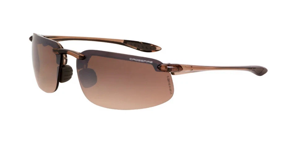 Gafas de seguridad Crossfire Sniper marco marrón HD marrón flash lente espejo Z87+ Foto 1 de 1