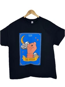 The Voter Equality Tarot Card Graphic T-Shirt Black Gildan Unisex Mens Size XL - Picture 1 of 9