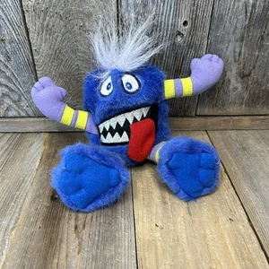 1998 Silly Slammers Plush Bean Bag Monster Purple Stripes - Picture 1 of 5